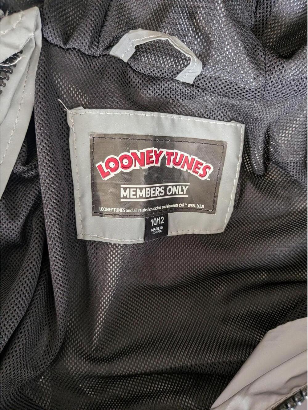 Members Only Jacket Boys 10/12 Gray Marvin The Martian Looney Tunes Windbreaker - Picture 6 of 6